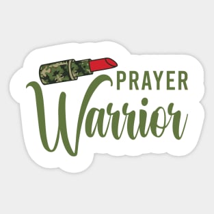 Camo Lipstick Prayer Warrior Faith God Jesus Christian Women Sticker